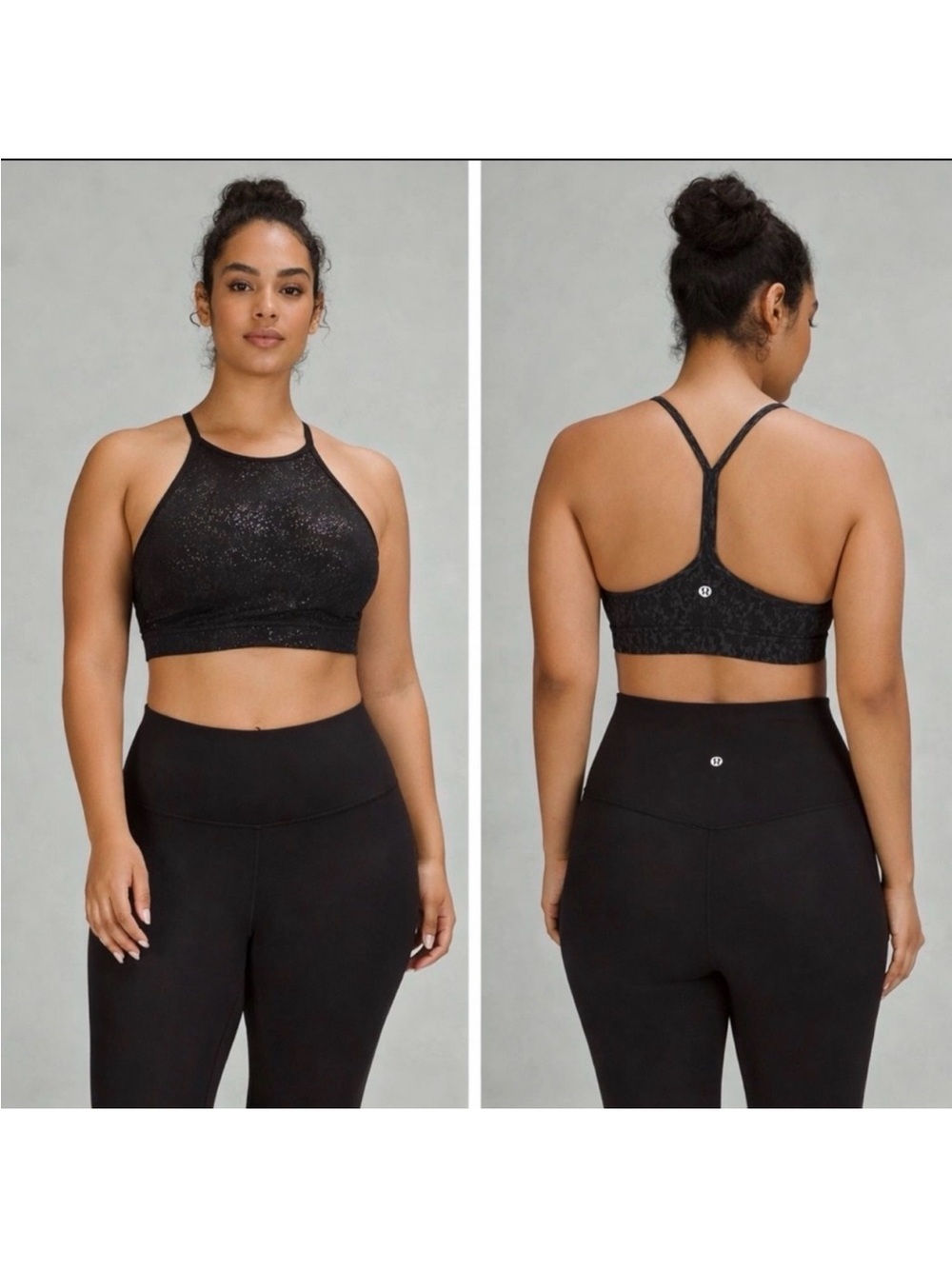 NWT lululemon athletica Black flow y wrap front high neck Sports Bra size 8